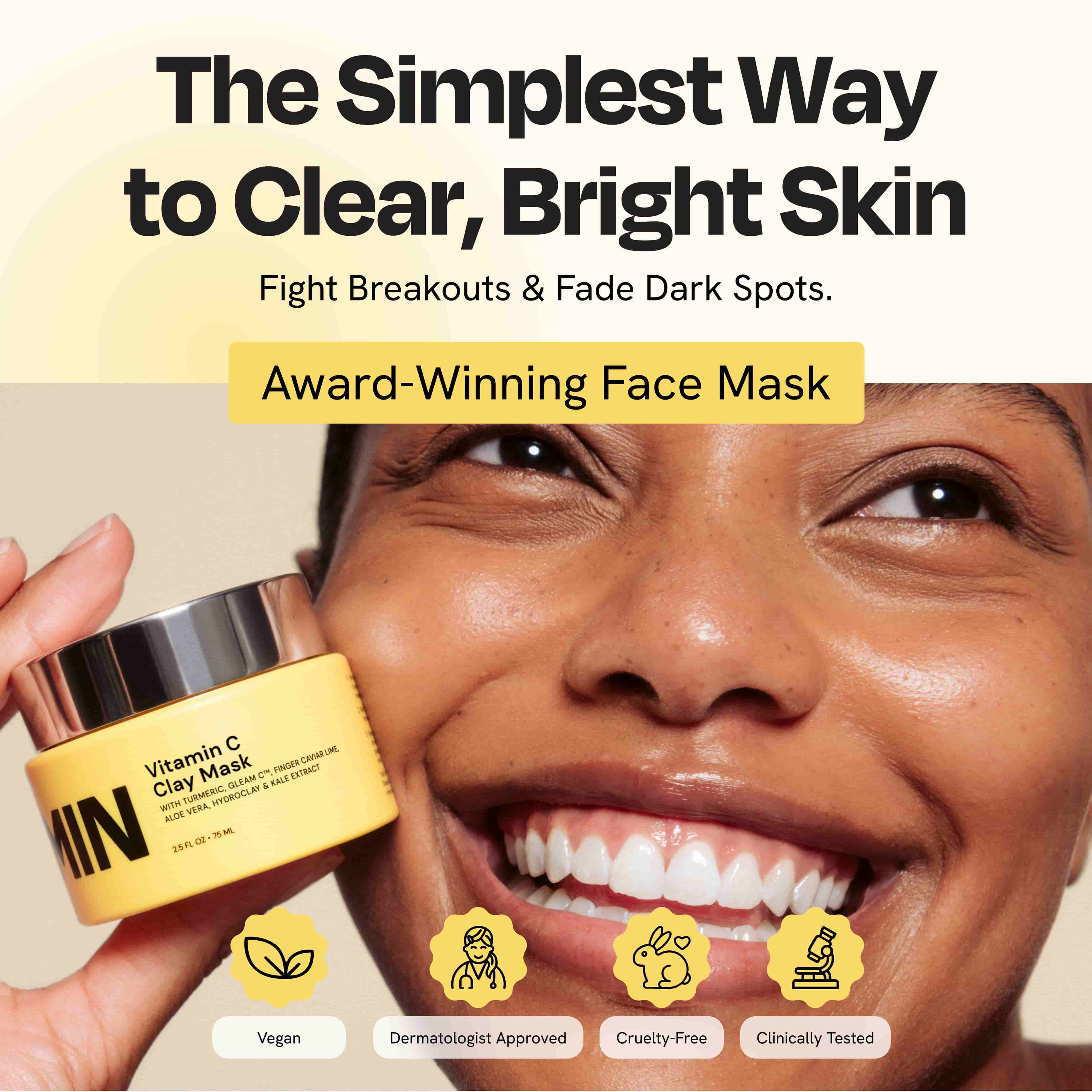 Detoxifying vitamin C clay mask for clear healthy skin