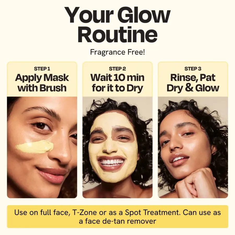 Skincare vitamin C clay mask for acne and dull skin