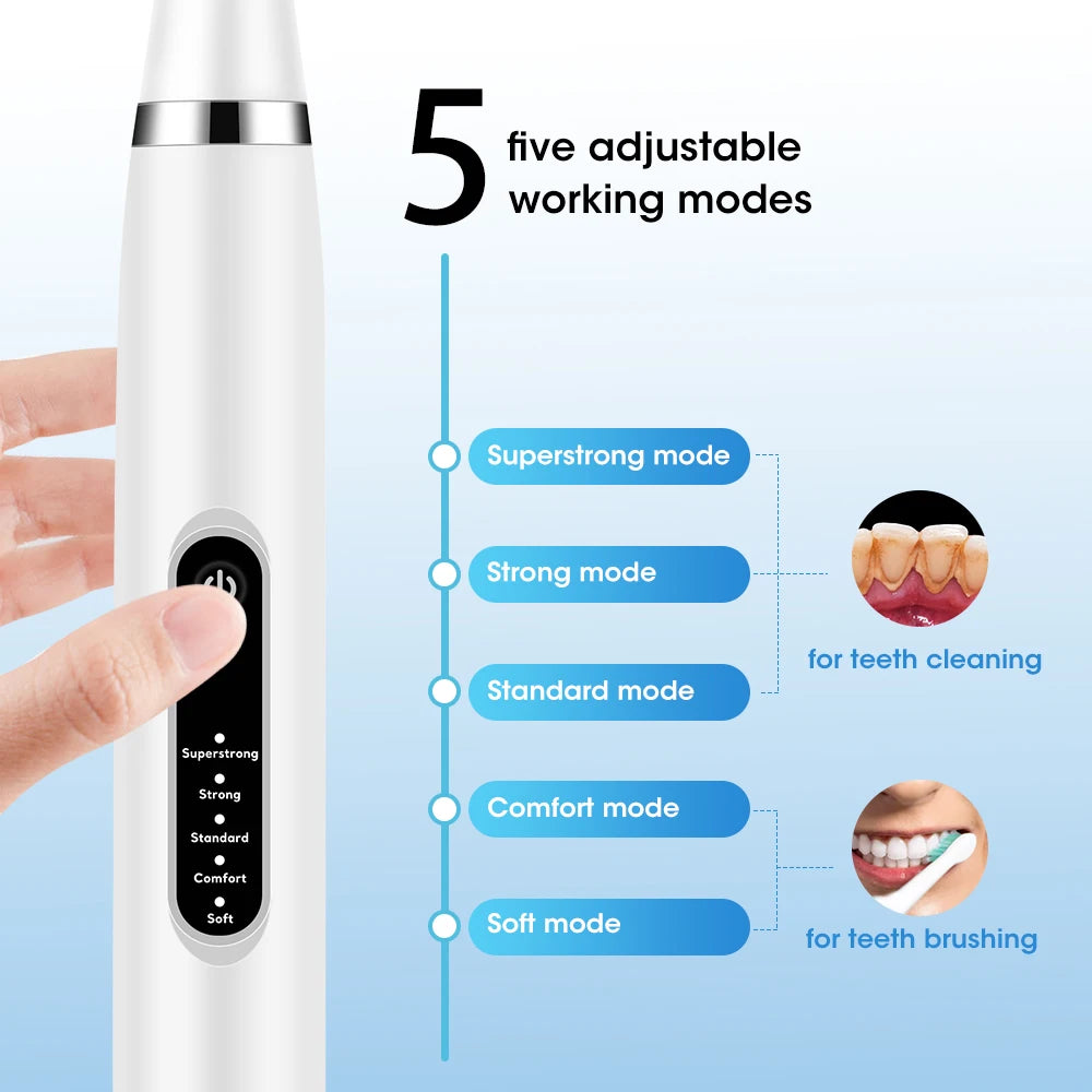 "Sonic toothbrush cleaner for plaque and calculus removal