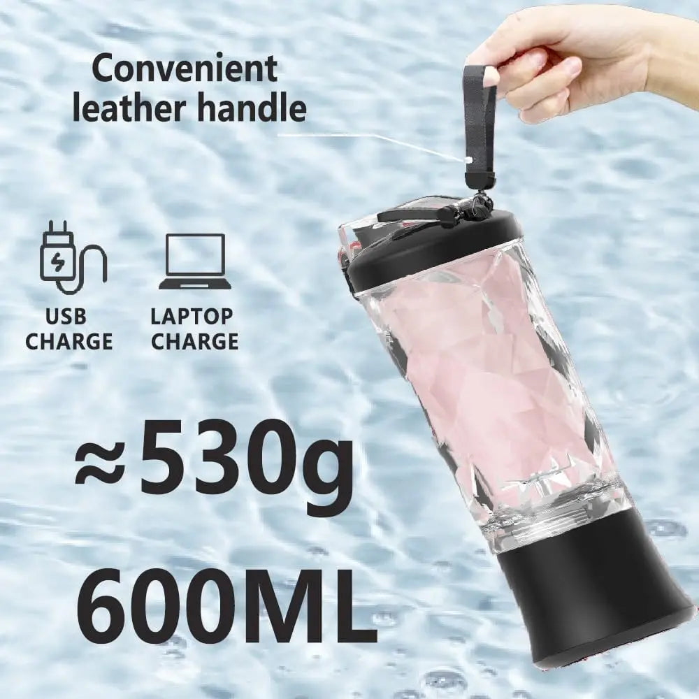 Portable blender with 20oz cup, USB-C rechargeable, self-cleaning, cordless for smoothies, gym, office. - THE ULTIMATE ALL IN ONE