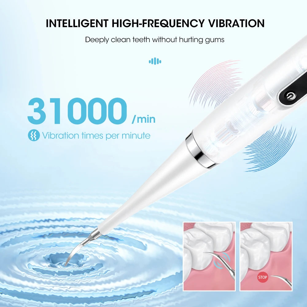 Portable electric teeth cleaning device for tartar removal