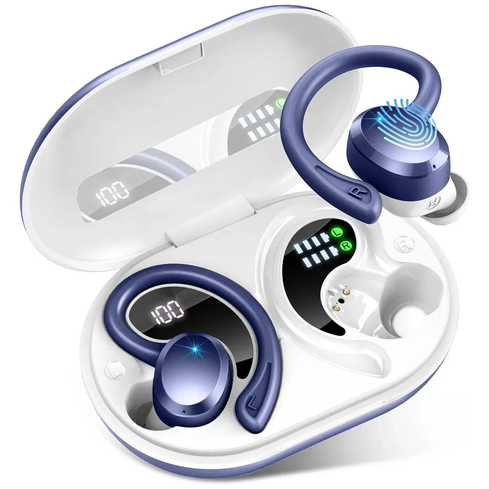 Wireless Earbuds, Bluetooth 5.3 Earbuds Stereo Bass, in-Ear Noise Cancelling Mic, Earphones IP7 Waterproof Sports, 40H Playback.