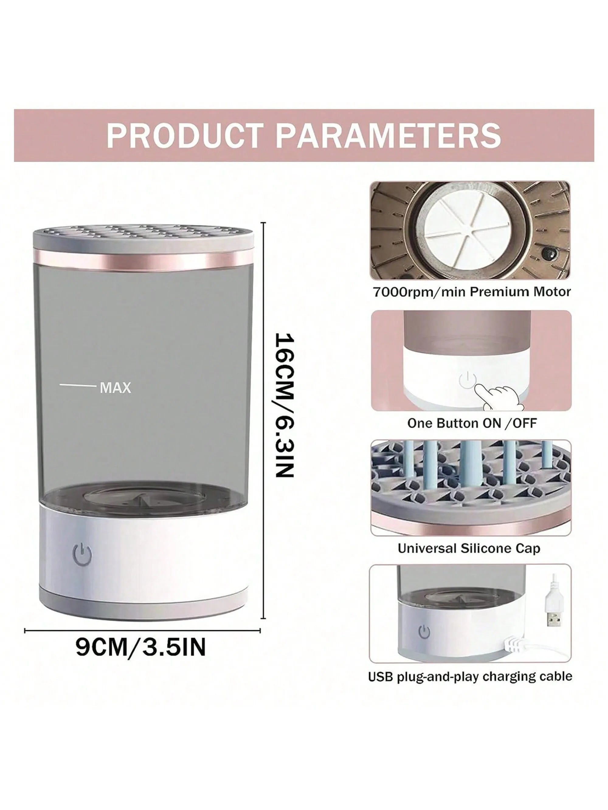 Makeup brush cleaning machine for quick drying and sanitizing