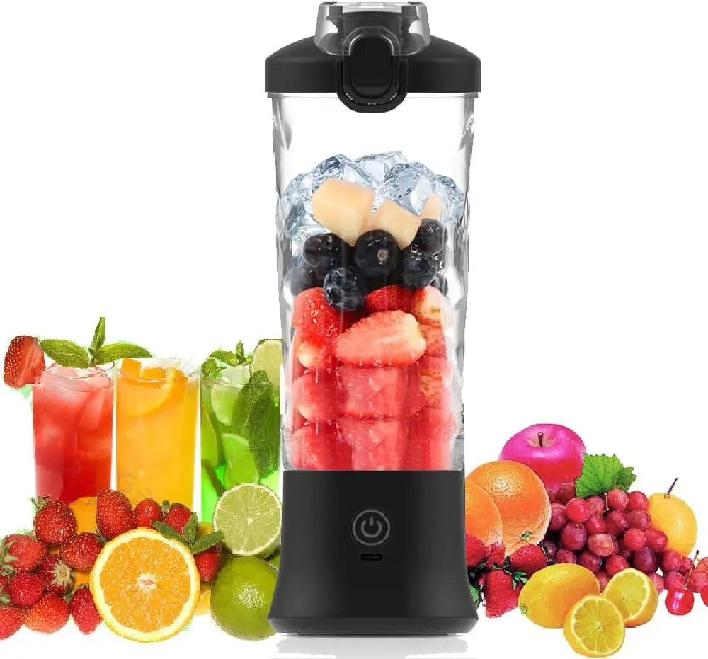 Portable blender with 20oz cup, USB-C rechargeable, self-cleaning, cordless for smoothies, gym, office. - THE ULTIMATE ALL IN ONE