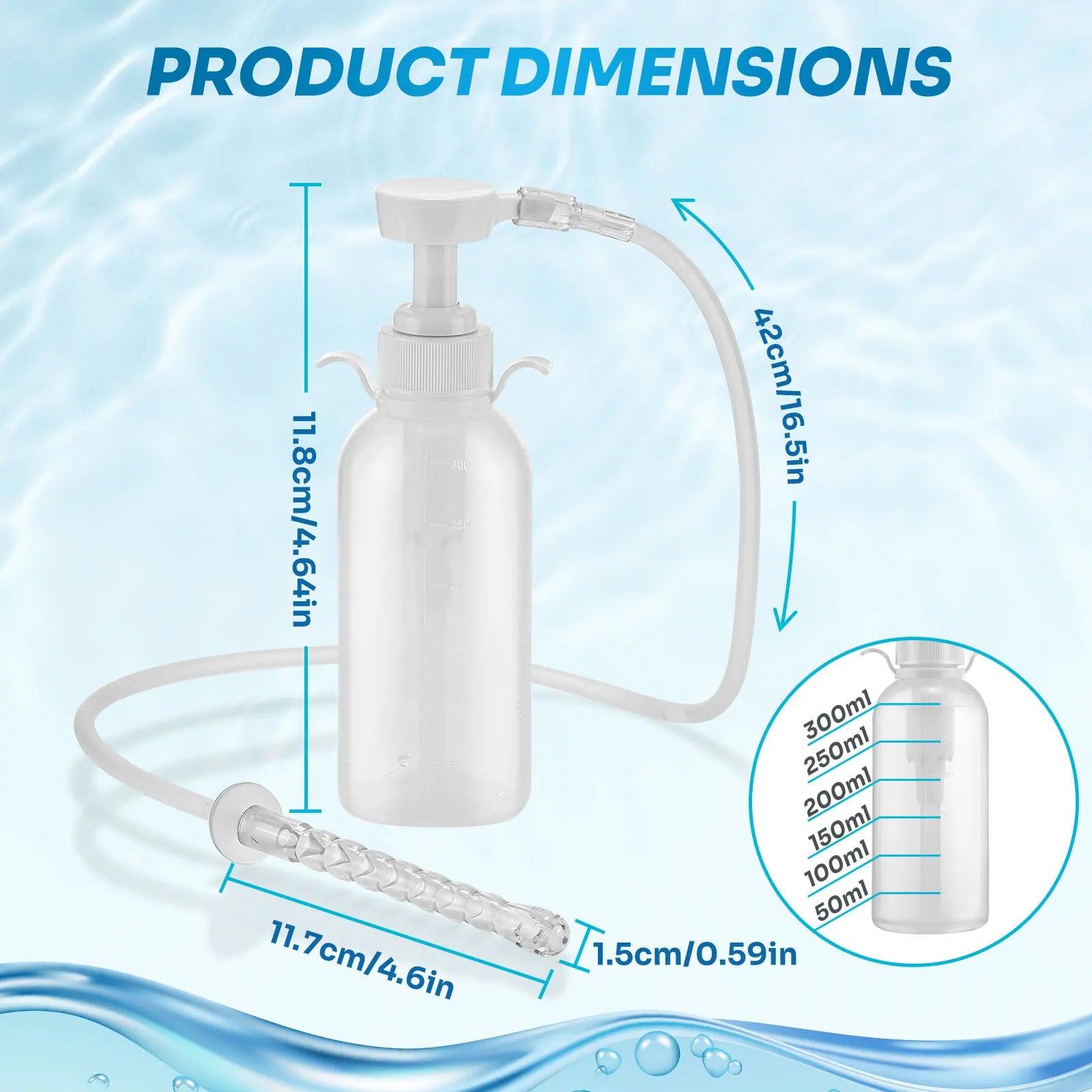 Vaginal washing device kit for safe and gentle cleaning