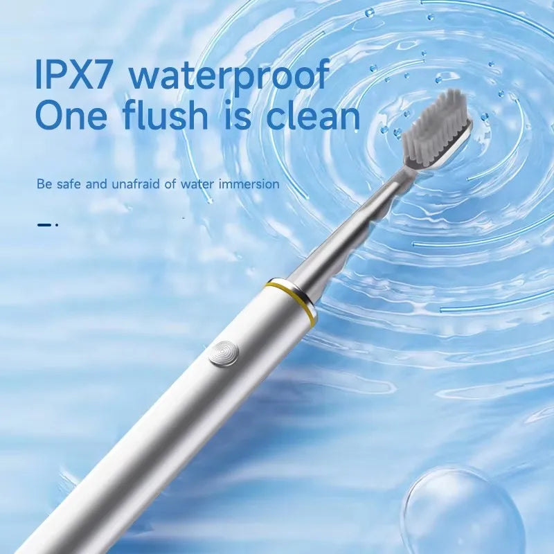 Slim electric toothbrush designed for women with soft brush head