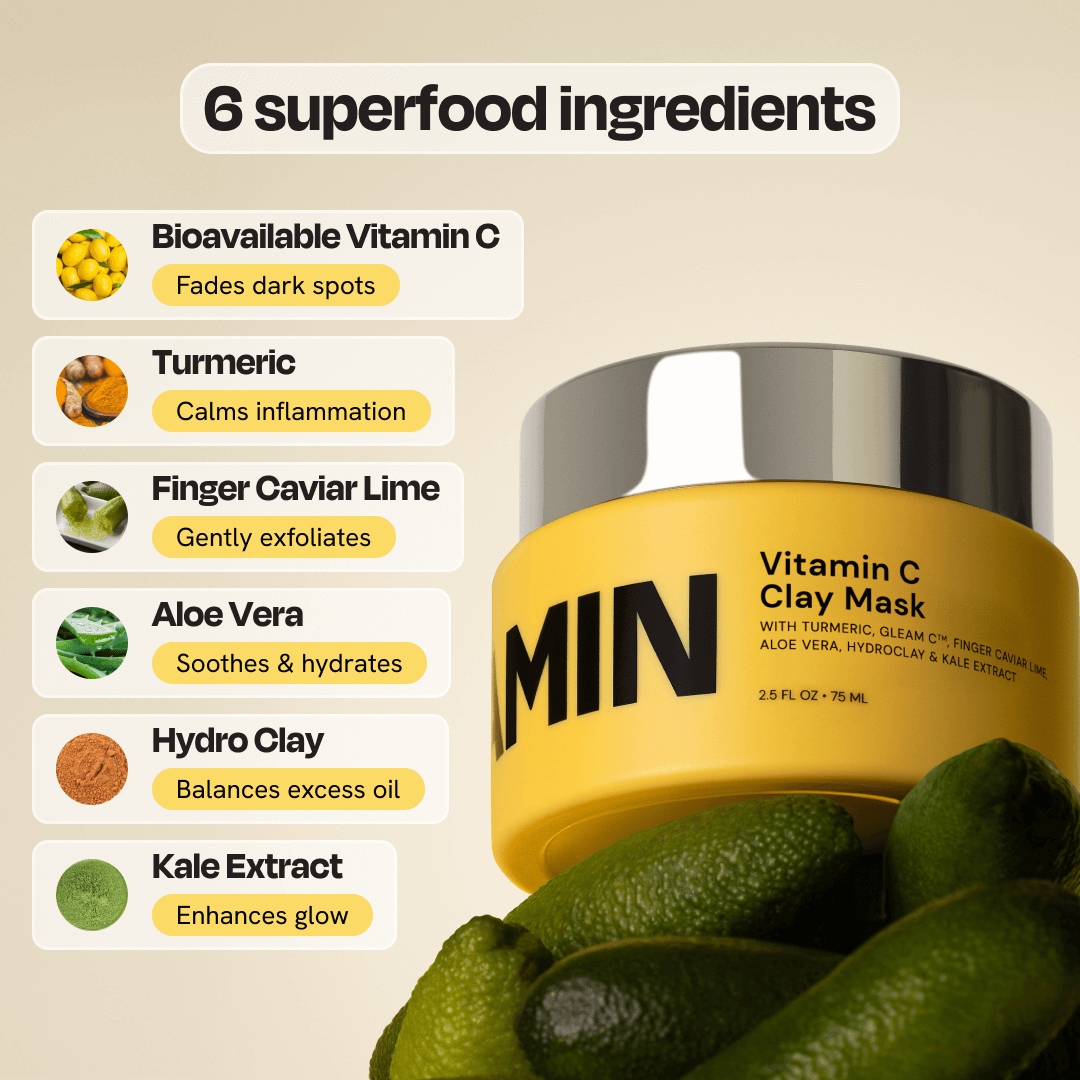 Detoxifying vitamin C clay mask for clear healthy skin