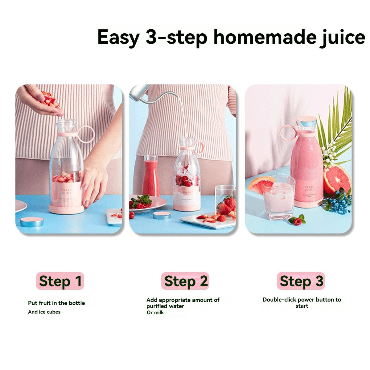 Portable Blender 11.8 Oz 350ml White 214B Model Food-grade PC + ABS Magnetic USB Charging 1400mAh 7.4V 490g 82*82*218mm with 1 - THE ULTIMATE ALL IN ONE