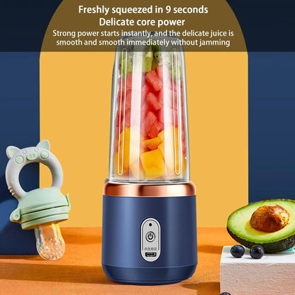 Mini portable blender for smoothies and fruit drinks on the go