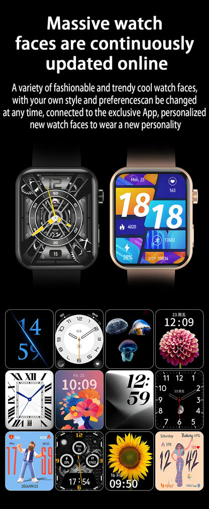 2025 New Smart Watch Men Women Camera Take Photos Record Video Health Monitor Sports Fitness Waterproof BT Call Smartwatch