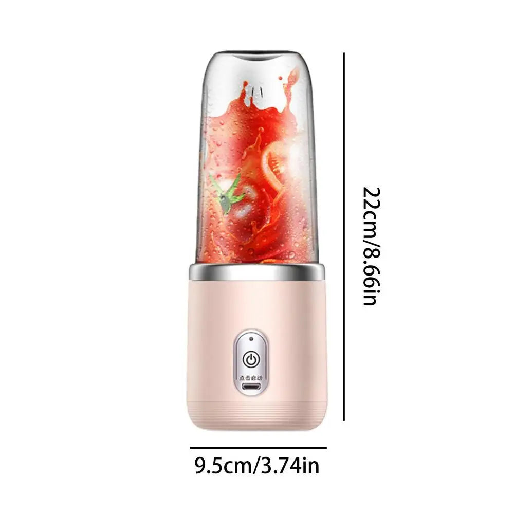 Mini portable blender for smoothies and fruit drinks on the go