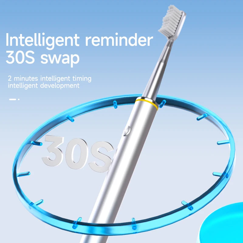 Slim electric toothbrush designed for women with soft brush head