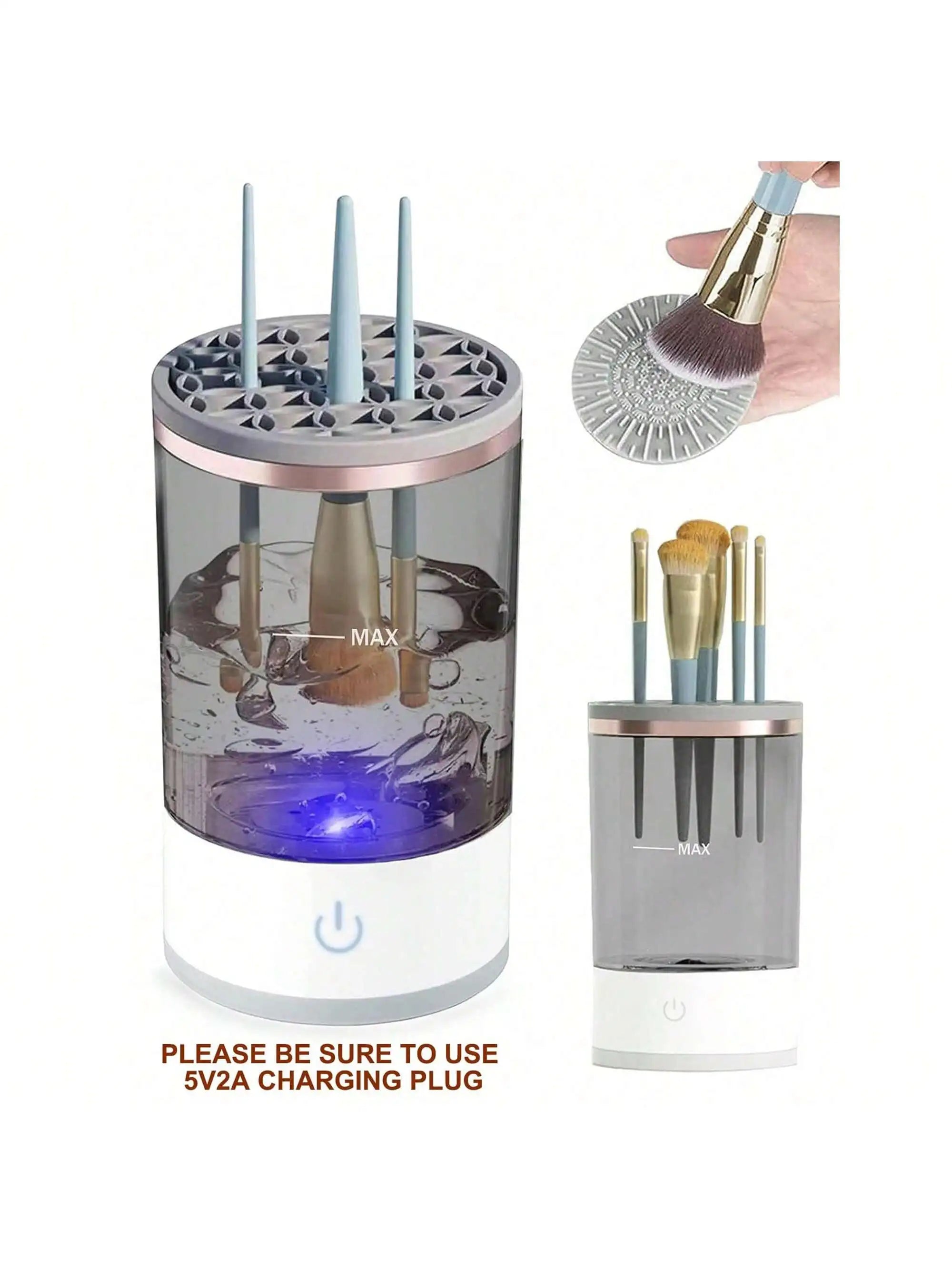 Portable electric brush cleaner for beauty tools hygiene