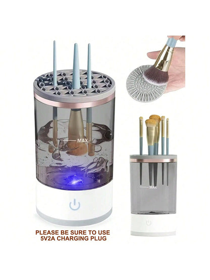 Portable electric brush cleaner for beauty tools hygiene