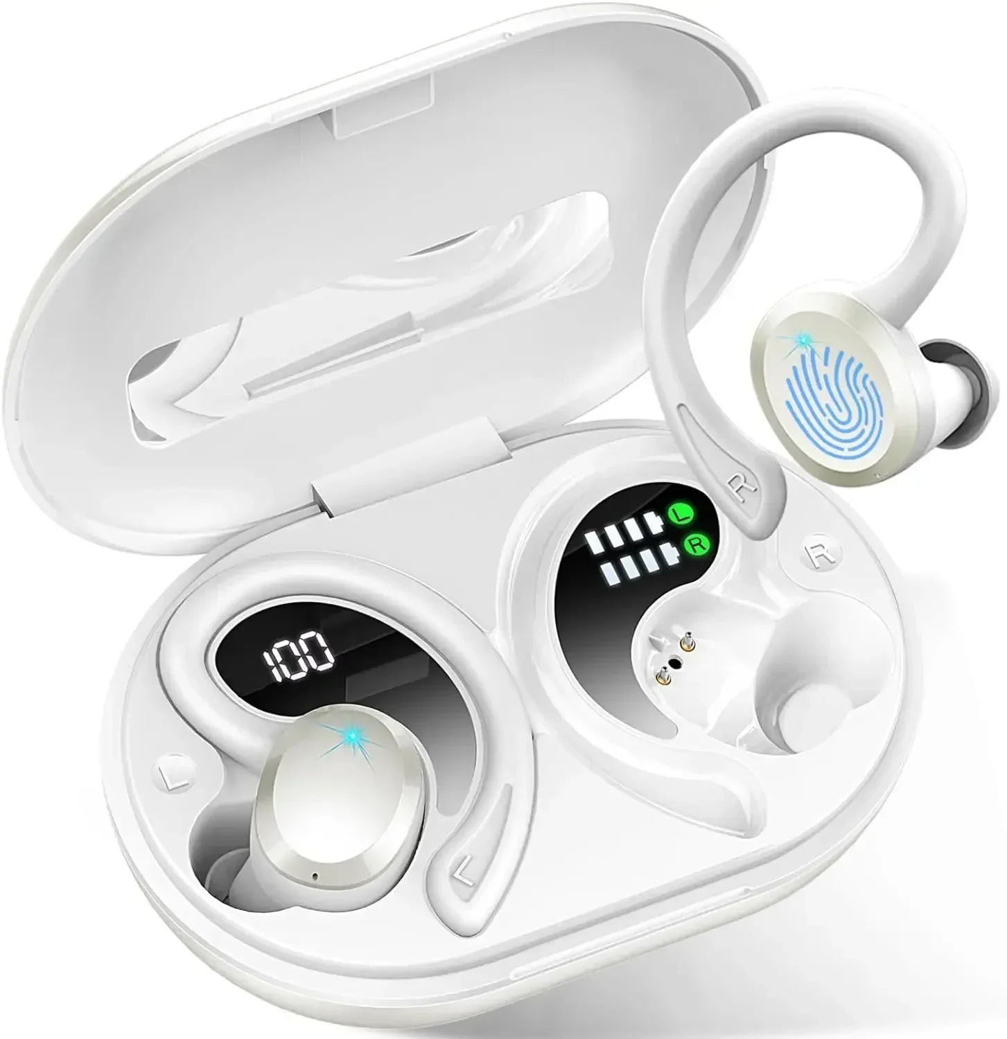 Wireless Earbuds, Bluetooth 5.3 Earbuds Stereo Bass, in-Ear Noise Cancelling Mic, Earphones IP7 Waterproof Sports, 40H Playback.