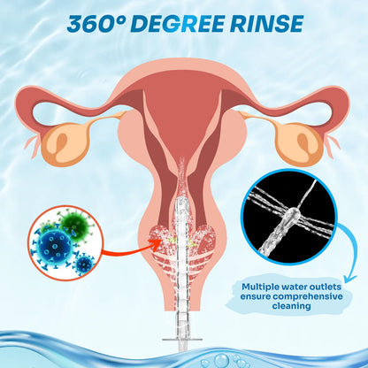 Female douche shower device for intimate washing and hygiene