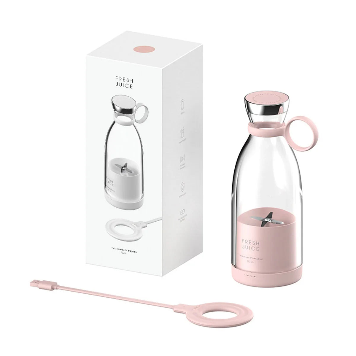 Portable Blender 11.8 Oz 350ml White 214B Model Food-grade PC + ABS Magnetic USB Charging 1400mAh 7.4V 490g 82*82*218mm with 1 - THE ULTIMATE ALL IN ONE