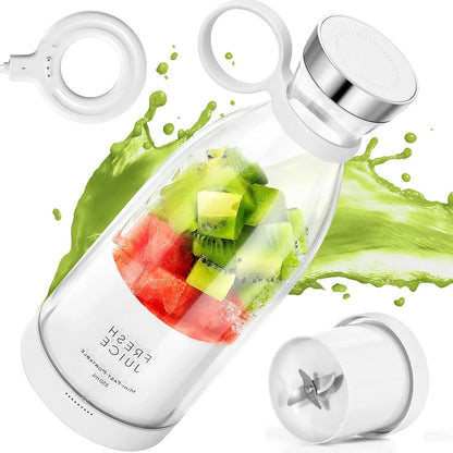 Portable Blender 11.8 Oz 350ml White 214B Model Food-grade PC + ABS Magnetic USB Charging 1400mAh 7.4V 490g 82*82*218mm with 1 - THE ULTIMATE ALL IN ONE