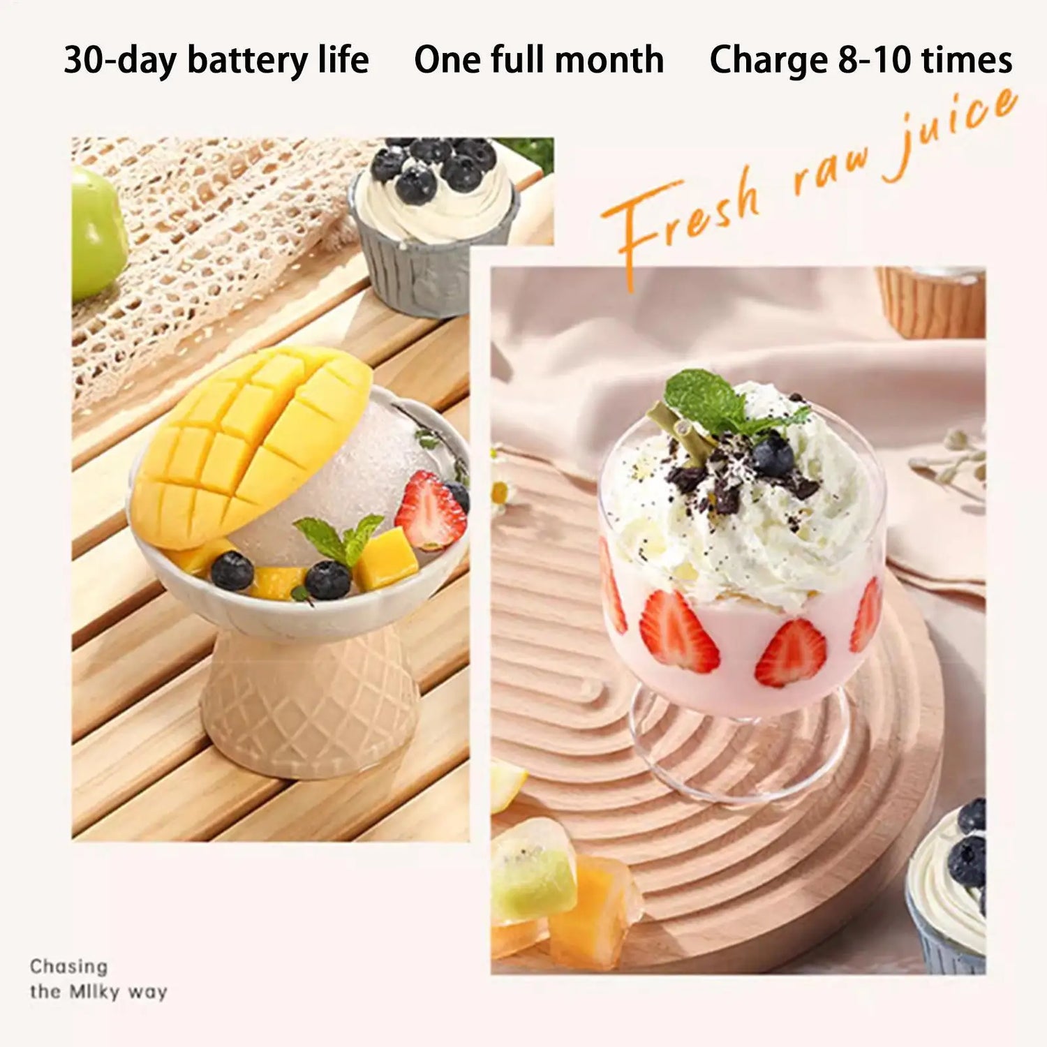 Electric personal blender for gym, travel, office, and outdoor use
