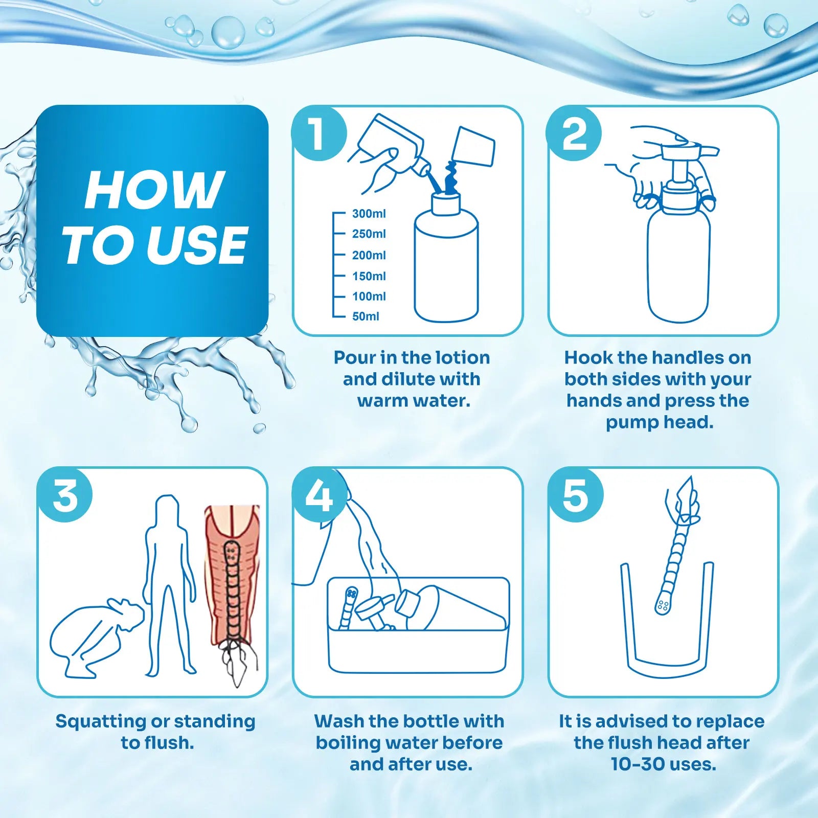 Eco-friendly 300ml enema douche for women hygiene routine