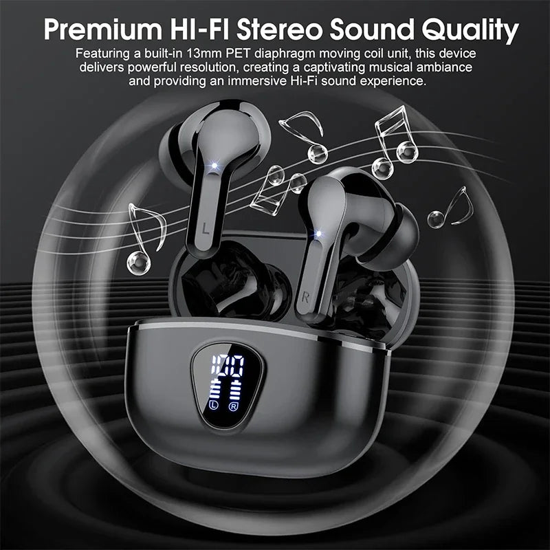 Wireless Earbuds BT5.3 Headphones HiFi Stereo EarBuds with ENC Noise Cancelling Mic 48H LED Display IP7 Waterproof Earphones - THE ULTIMATE ALL IN ONE