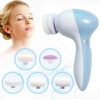 5 in 1 electric facial cleansing brush for deep pore cleaning