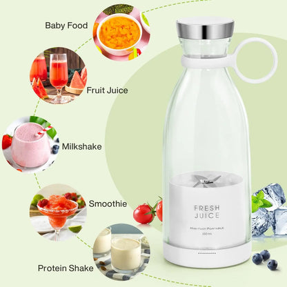 Portable Blender 11.8 Oz 350ml White 214B Model Food-grade PC + ABS Magnetic USB Charging 1400mAh 7.4V 490g 82*82*218mm with 1 - THE ULTIMATE ALL IN ONE
