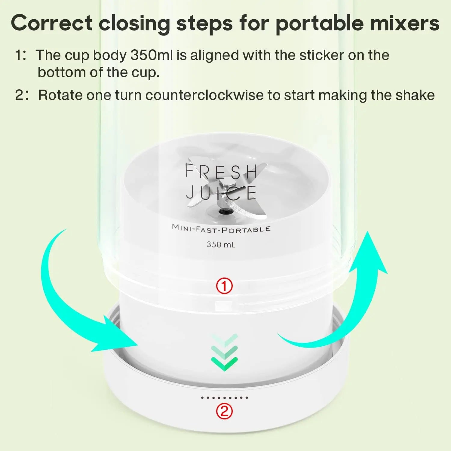 Portable Blender 11.8 Oz 350ml White 214B Model Food-grade PC + ABS Magnetic USB Charging 1400mAh 7.4V 490g 82*82*218mm with 1 - THE ULTIMATE ALL IN ONE