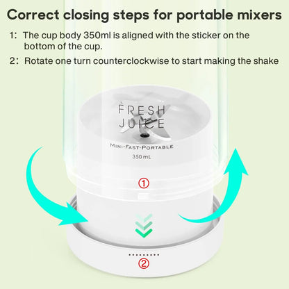 Portable Blender 11.8 Oz 350ml White 214B Model Food-grade PC + ABS Magnetic USB Charging 1400mAh 7.4V 490g 82*82*218mm with 1 - THE ULTIMATE ALL IN ONE