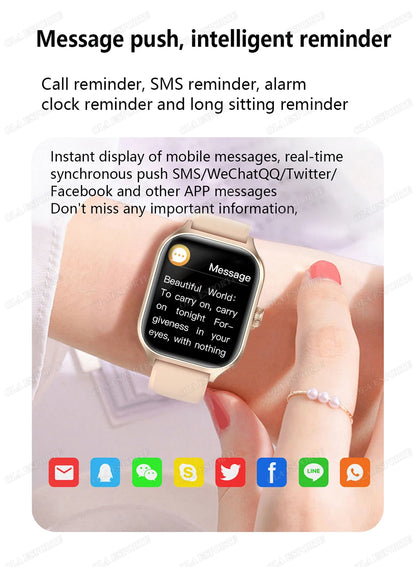 Smart Watch For Android IOS Watches 2.01inch HD Display Bluetooth Call Message Alert Music Sports Mode Smartwatch Men Women Gift