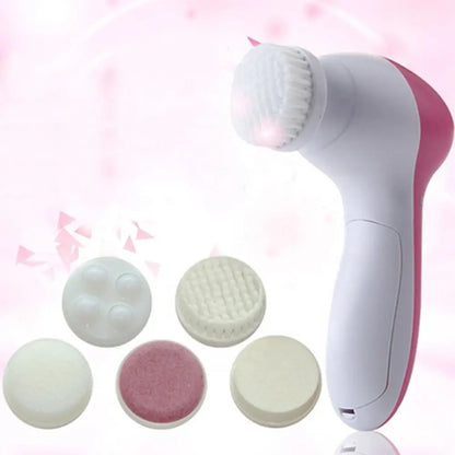 Electric facial scrubber for removing dirt oil and makeup