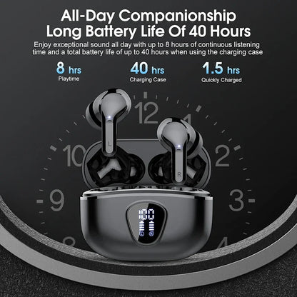 Wireless Earbuds BT5.3 Headphones HiFi Stereo EarBuds with ENC Noise Cancelling Mic 48H LED Display IP7 Waterproof Earphones - THE ULTIMATE ALL IN ONE