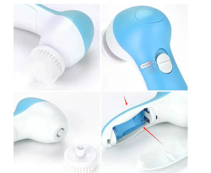 5 in 1 facial brush set for cleansing exfoliating and massaging