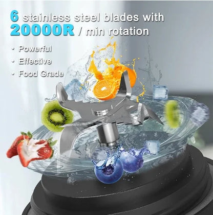 Portable blender with 20oz cup, USB-C rechargeable, self-cleaning, cordless for smoothies, gym, office. - THE ULTIMATE ALL IN ONE